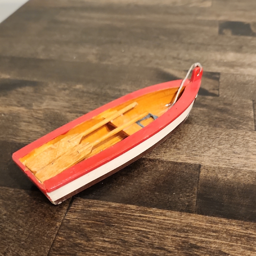 Miniature Wood Model Boat Canoe